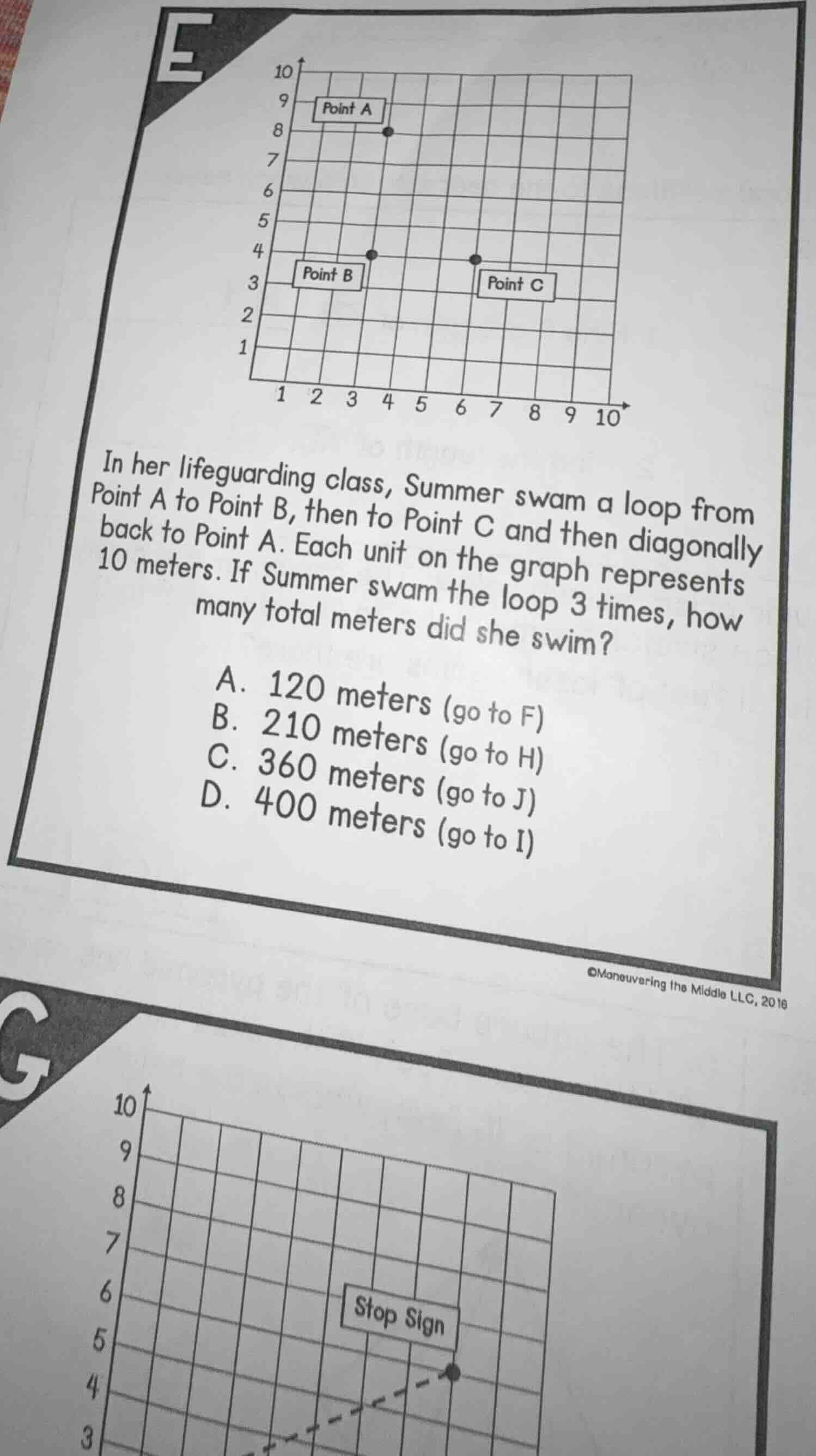 in her lifeguarding class, summer swam a loop from point a to point b, …
