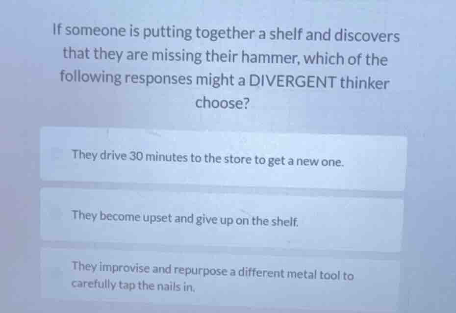 if someone is putting together a shelf and discovers that they are miss…