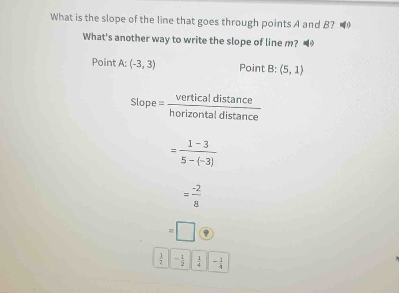 what is the slope of the line that goes through points a and b? whats a…