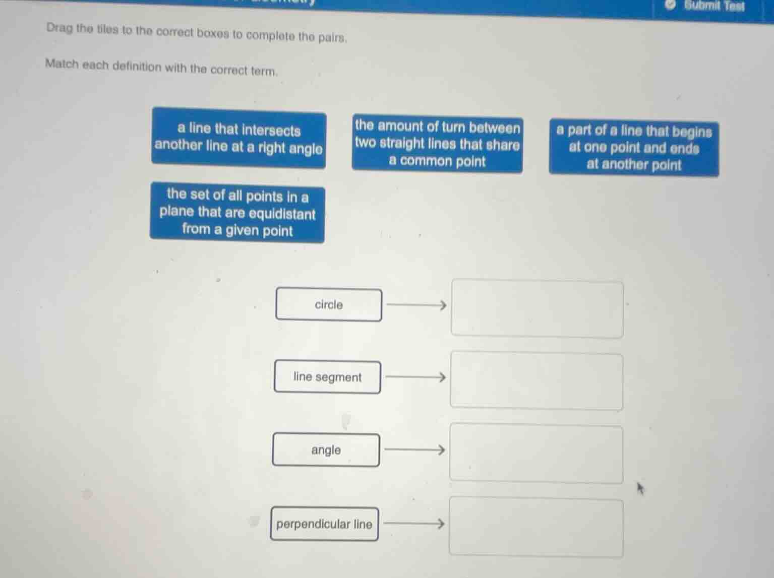 drag the tiles to the correct boxes to complete the pairs. match each d…