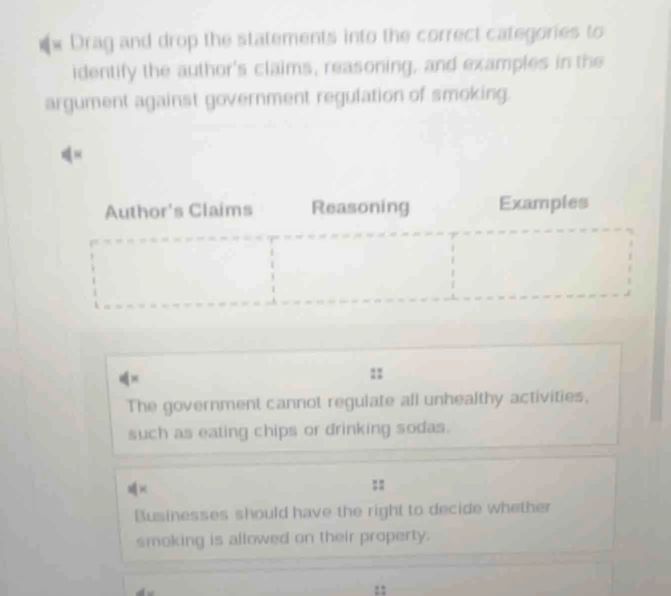 drag and drop the statements into the correct categories to identify th…