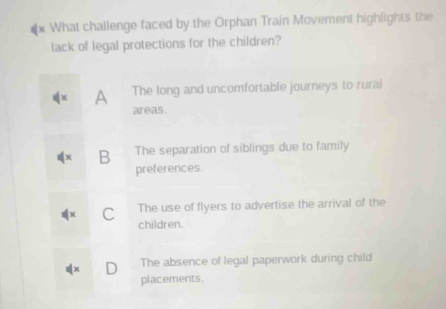 what challenge faced by the orphan train movement highlights the lack o…