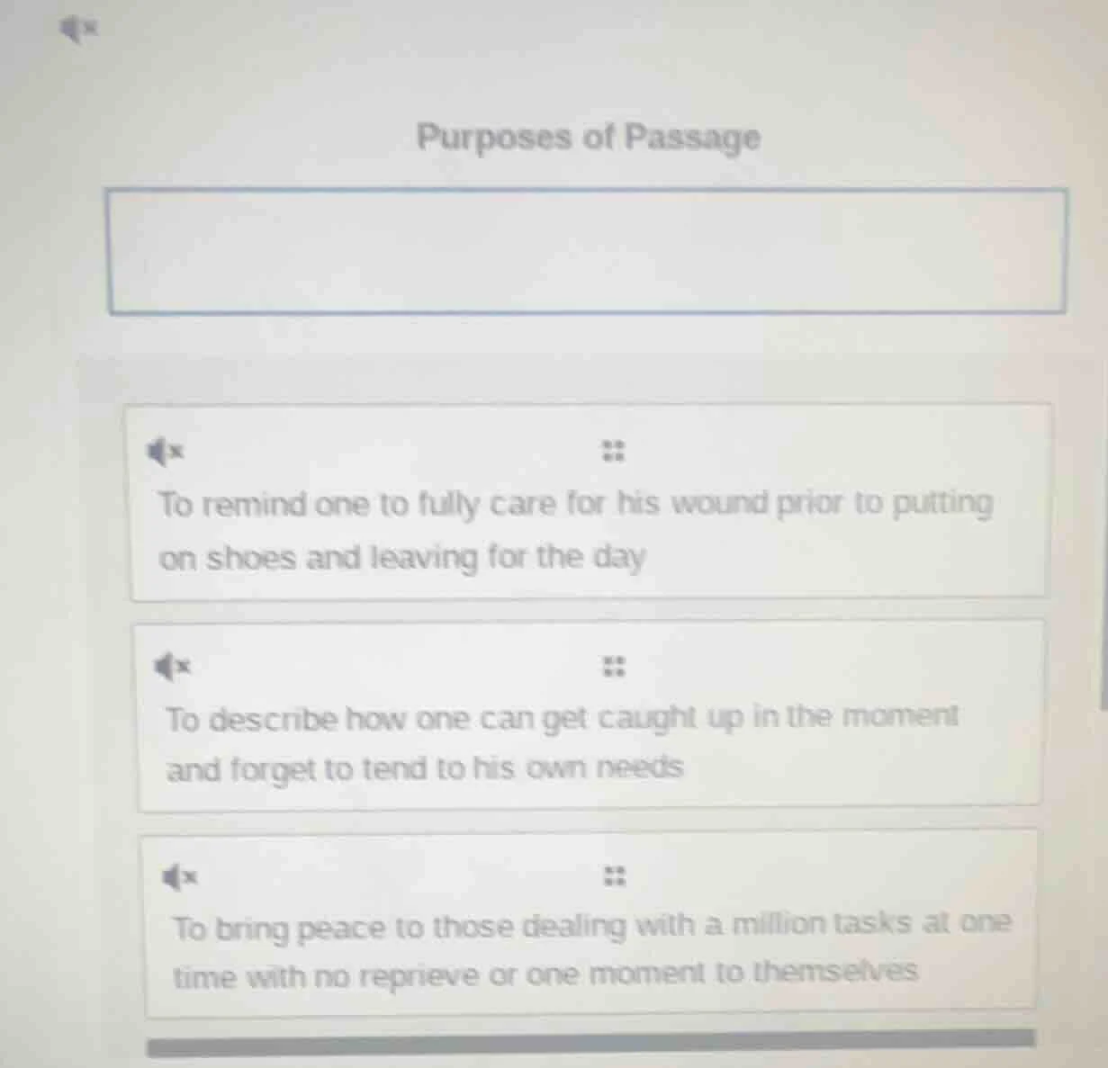 purposes of passage to remind one to fully care for his wound prior to …