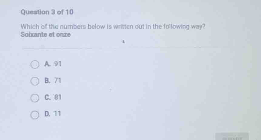 question 3 of 10 which of the numbers below is written out in the follo…