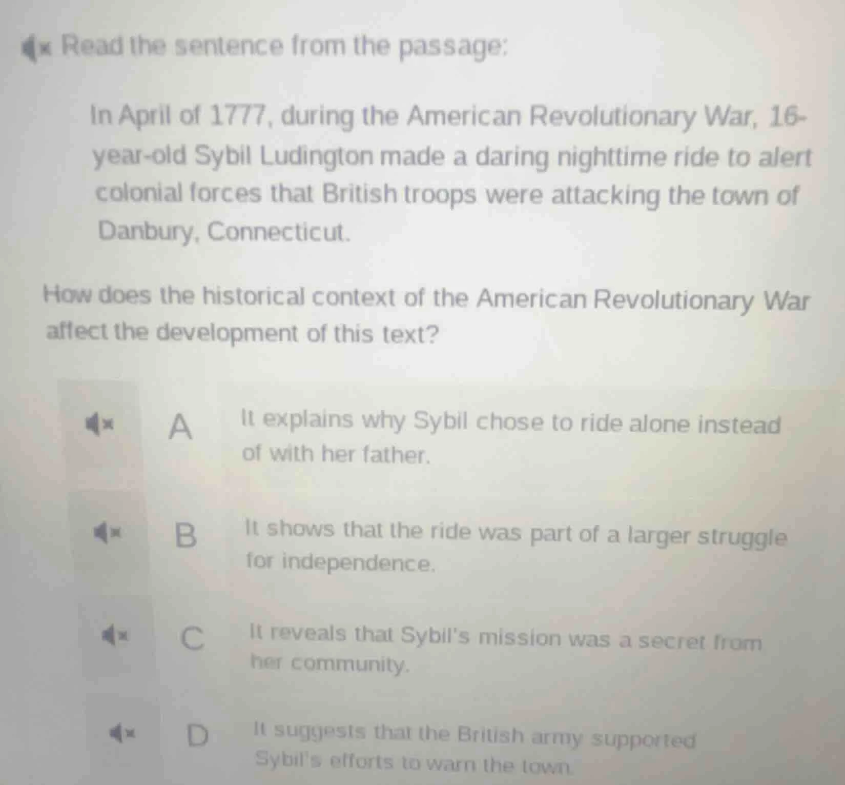 read the sentence from the passage: in april of 1777, during the americ…