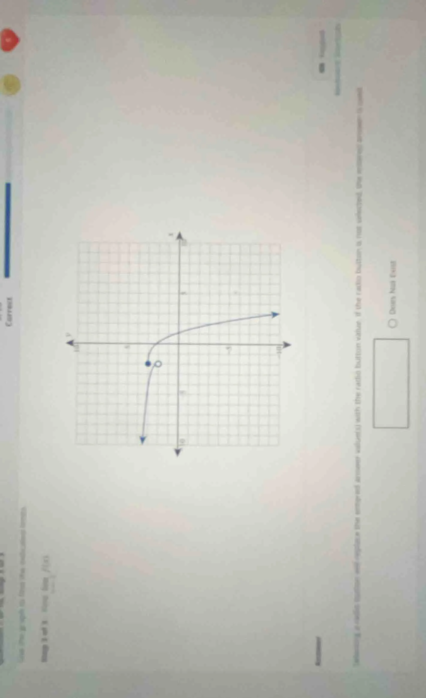 the image shows a coordinate grid with a graph of a function. there is …