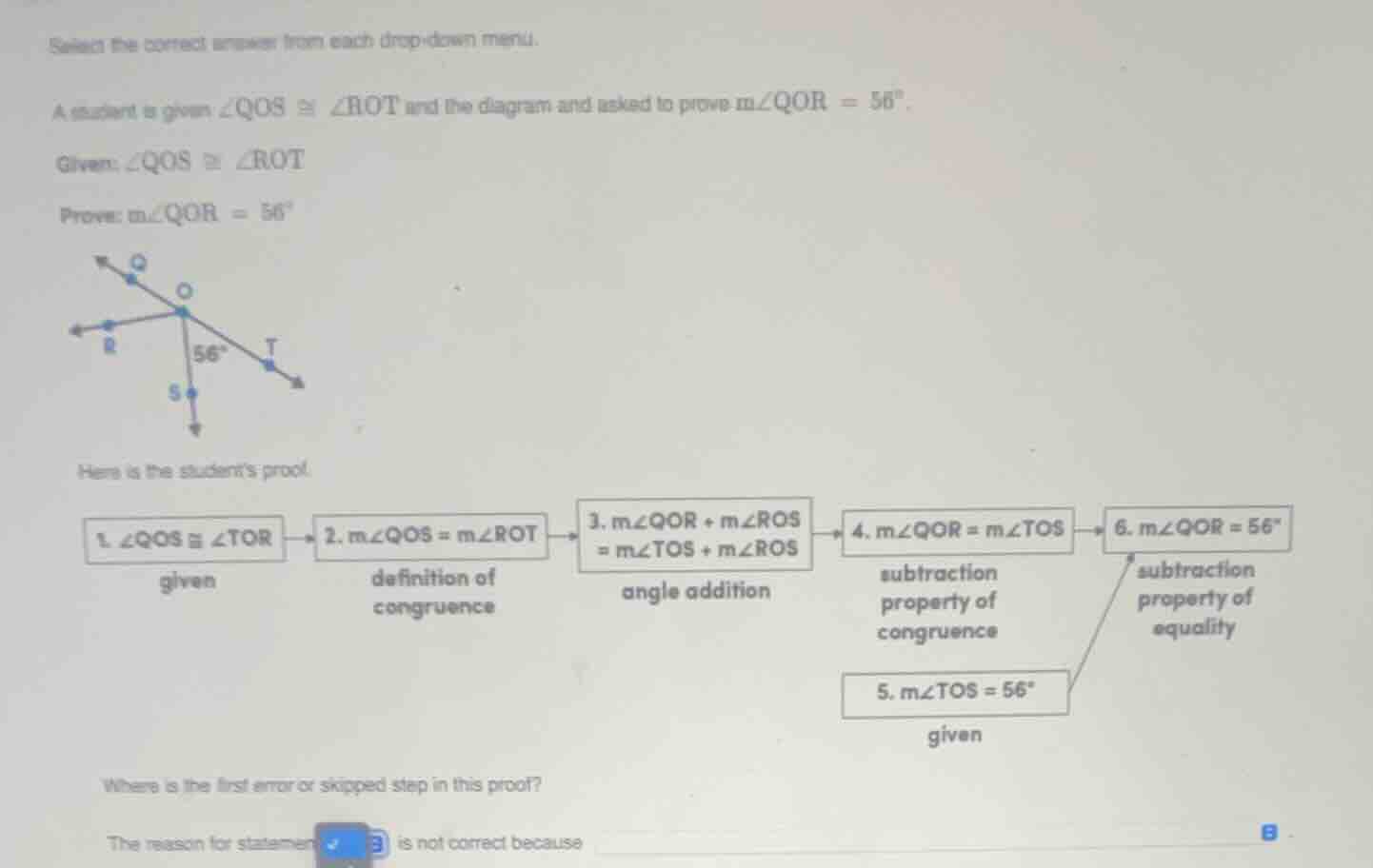 select the correct answer from each drop - down menu. a student is give…