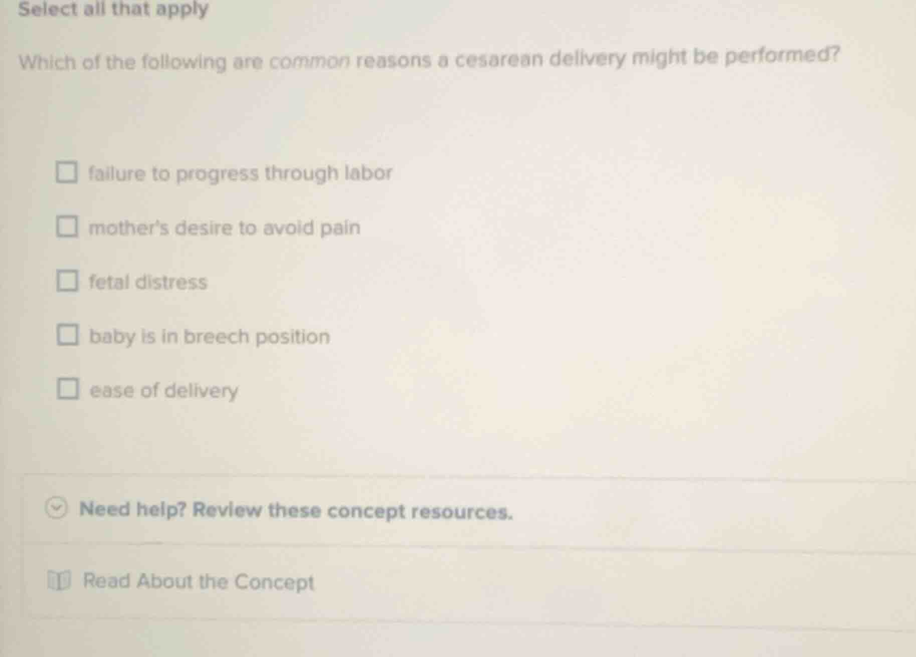 select all that apply which of the following are common reasons a cesar…