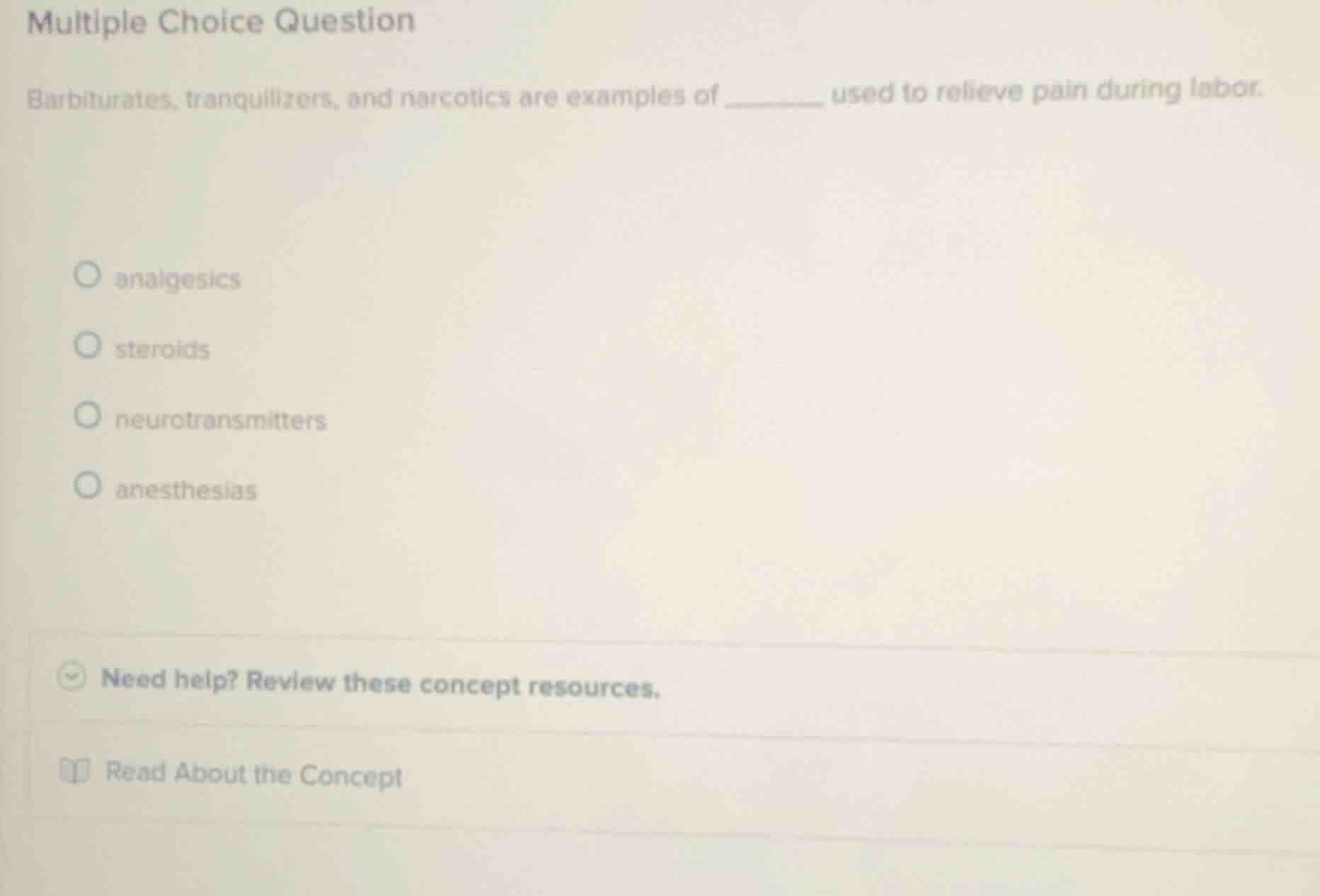 multiple choice question barbiturates, tranquillizers, and narcotics ar…