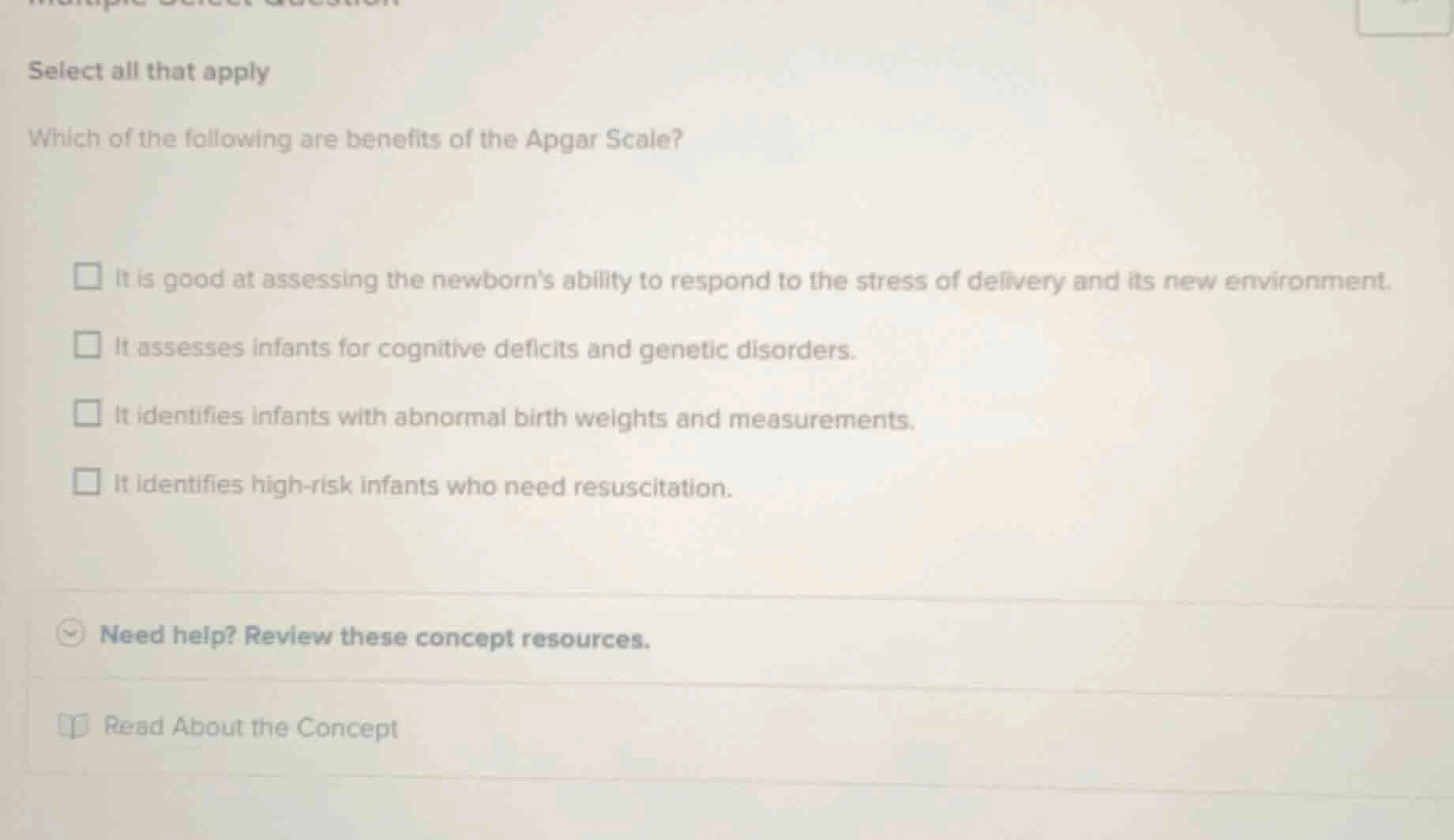 select all that apply which of the following are benefits of the apgar …