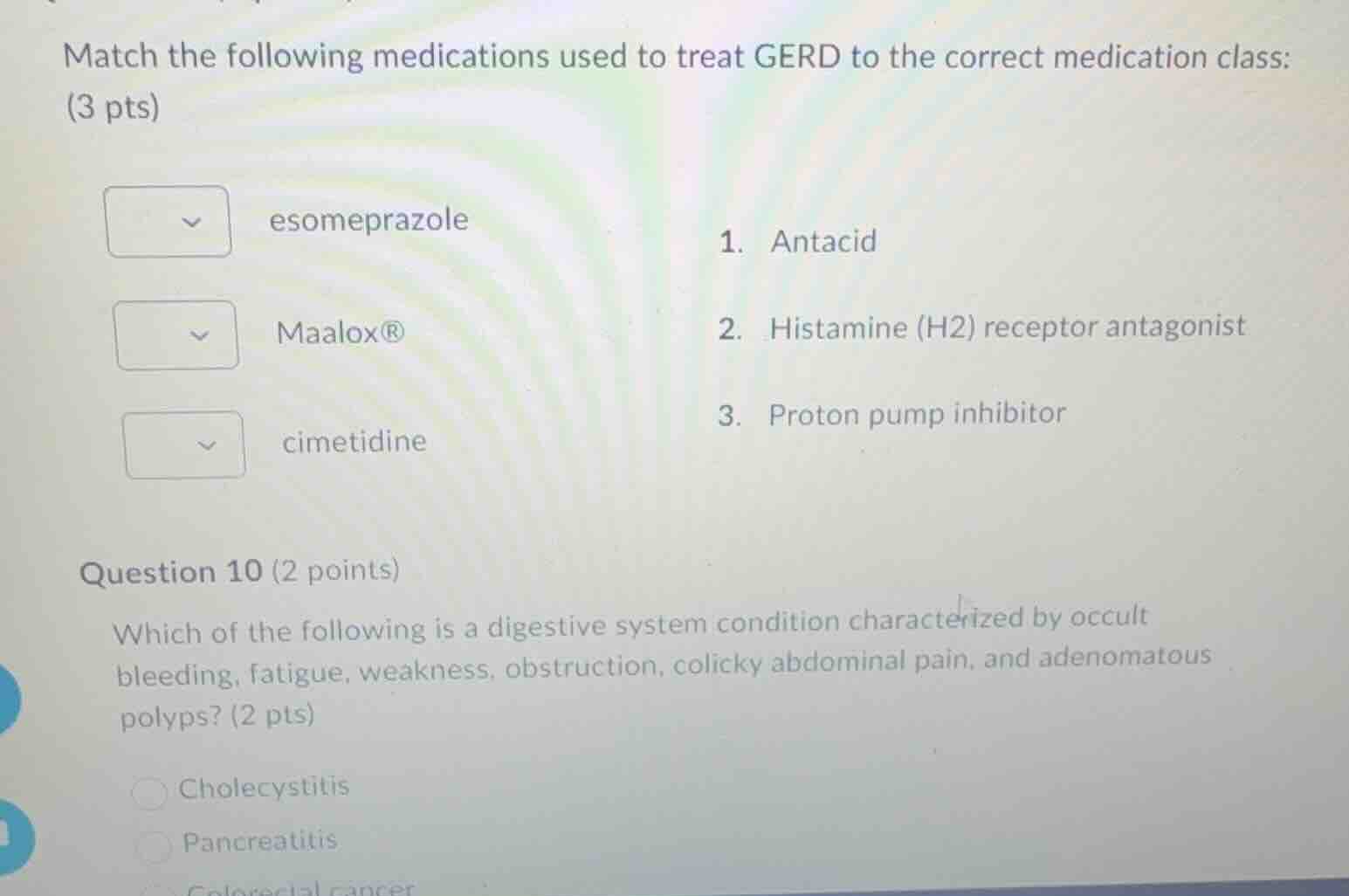 match the following medications used to treat gerd to the correct medic…