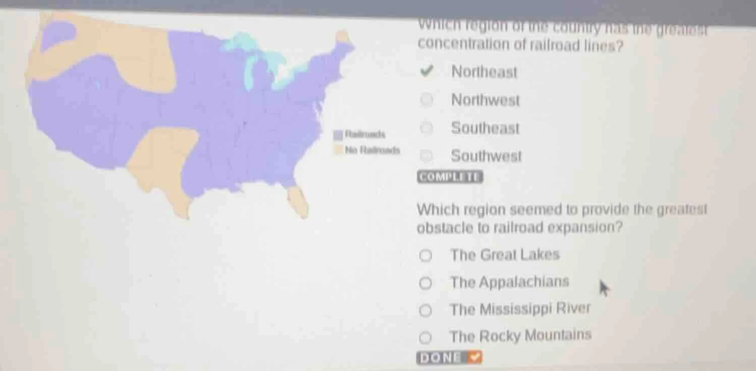 which region of the country has the greatest concentration of railroad …
