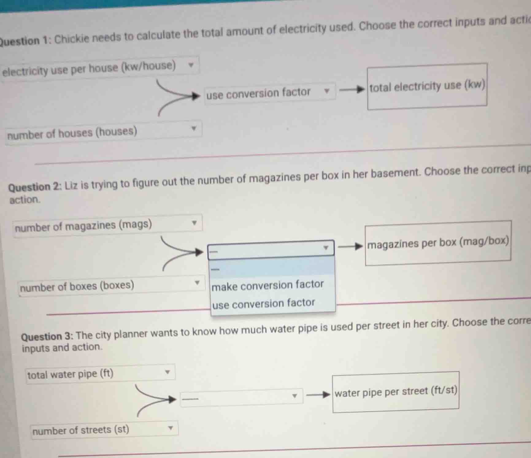 question 1: chickie needs to calculate the total amount of electricity …