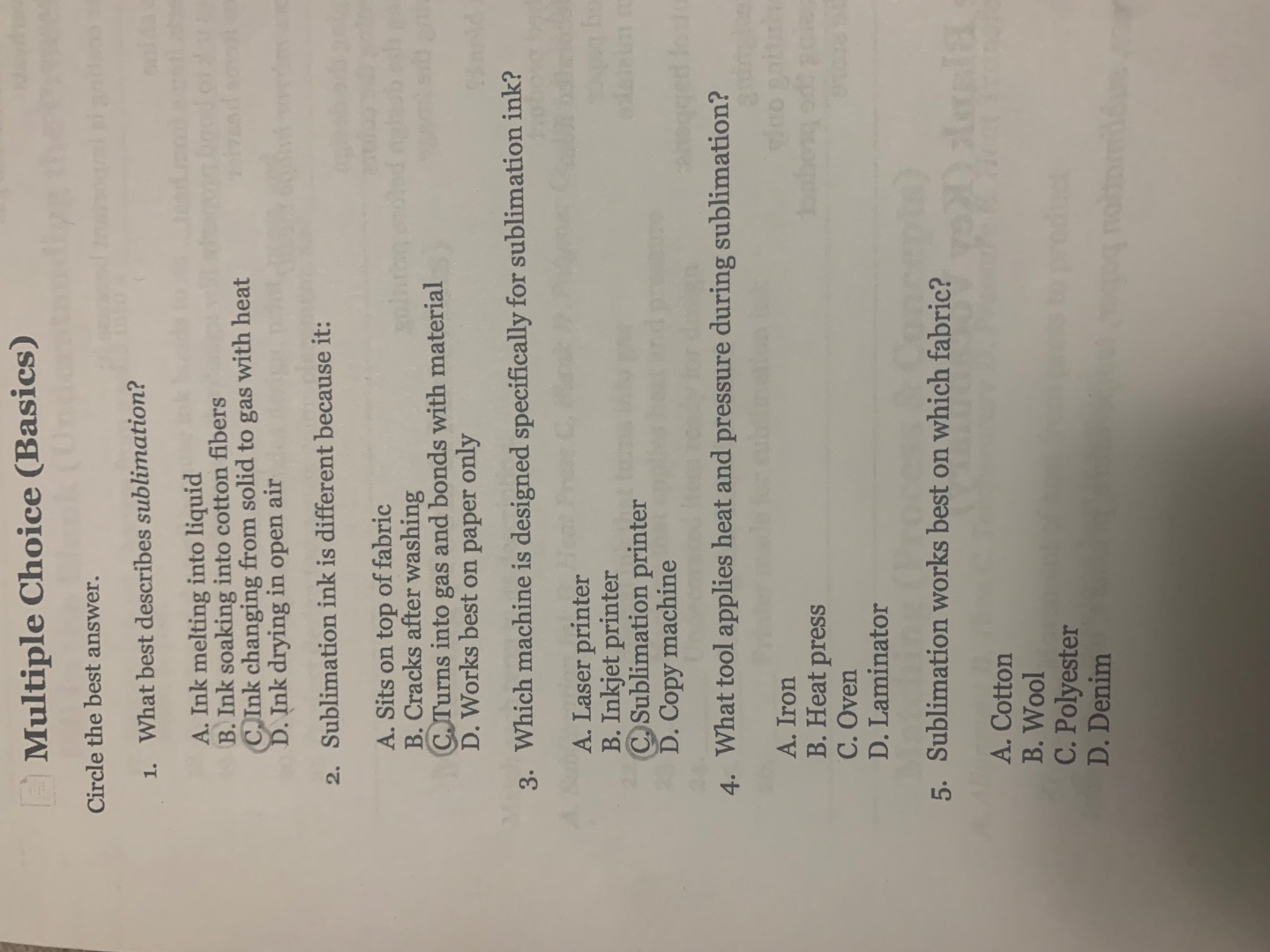 multiple choice (basics) circle the best answer. 1. what best describes…