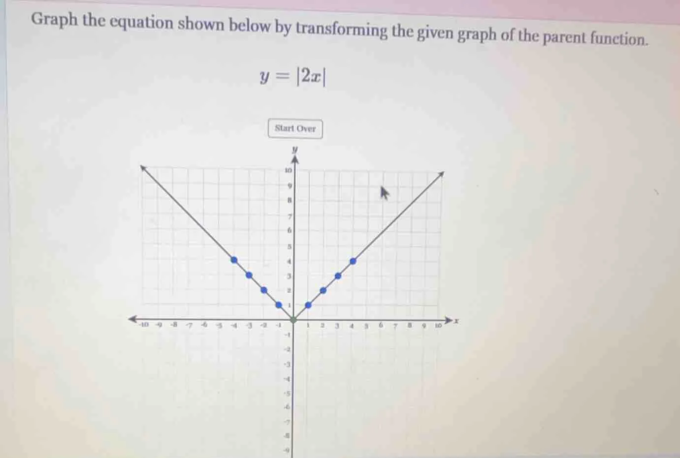 graph the equation shown below by transforming the given graph of the p…