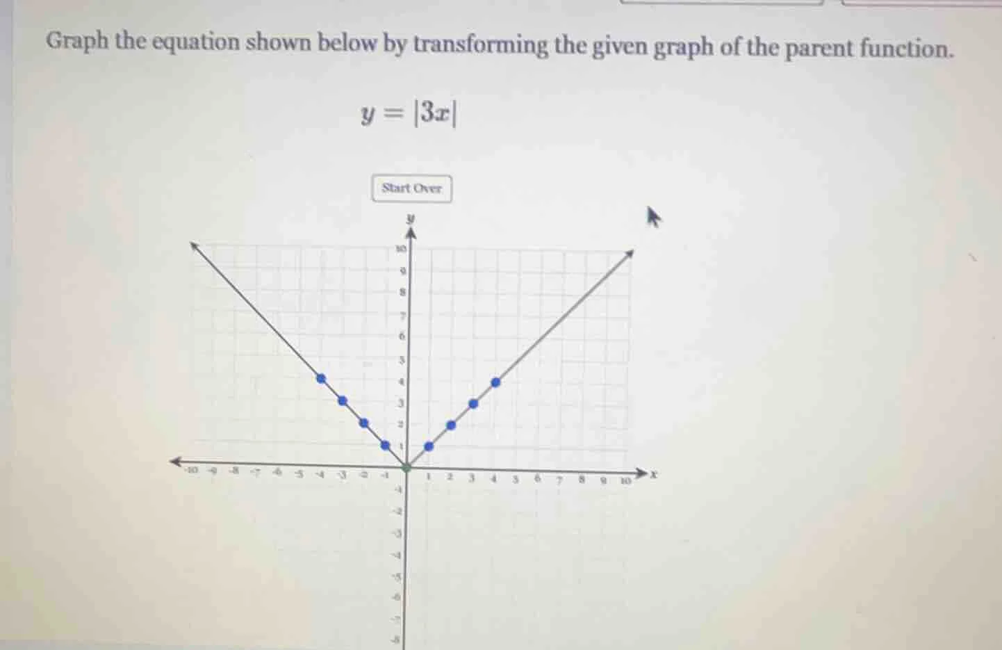 graph the equation shown below by transforming the given graph of the p…