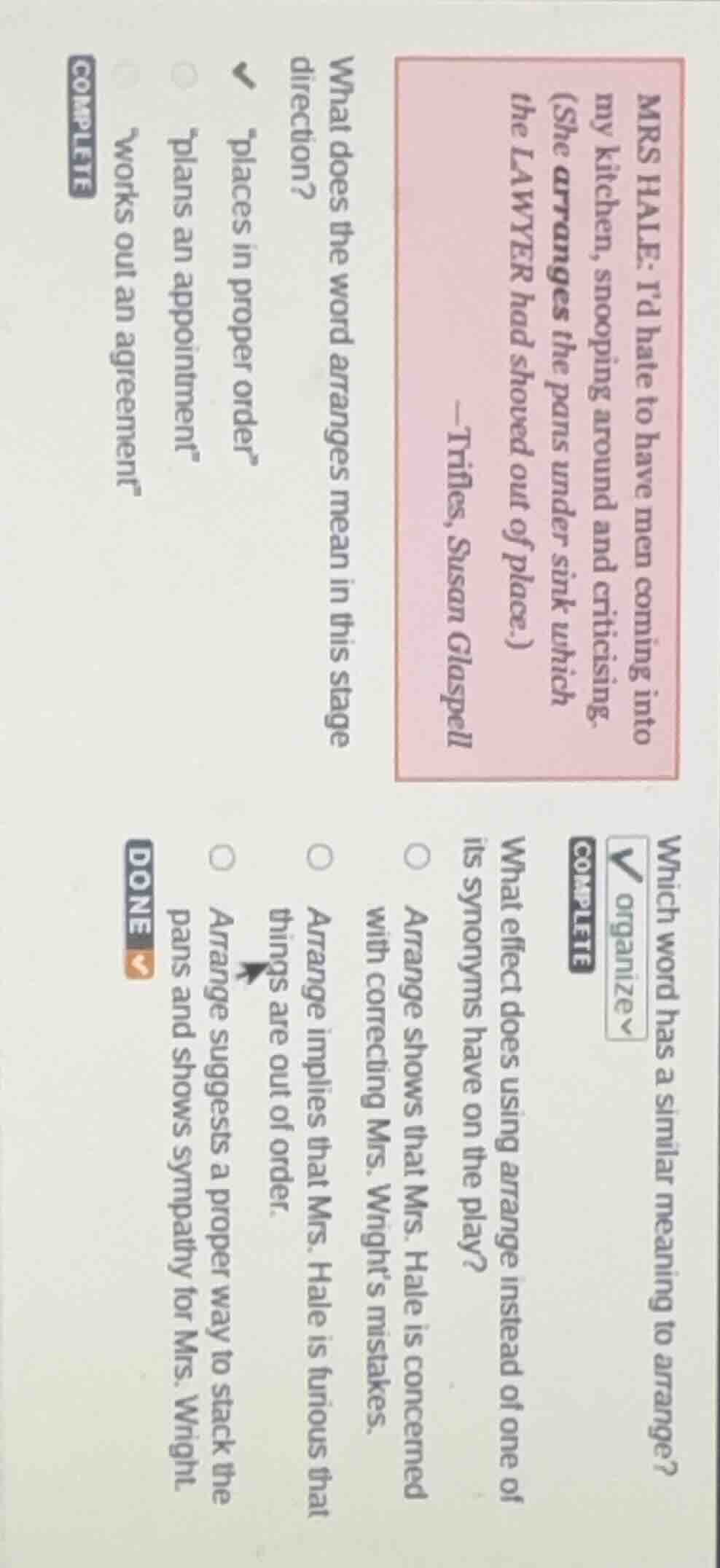 mrs hale: id hate to have men coming into my kitchen, snooping around a…