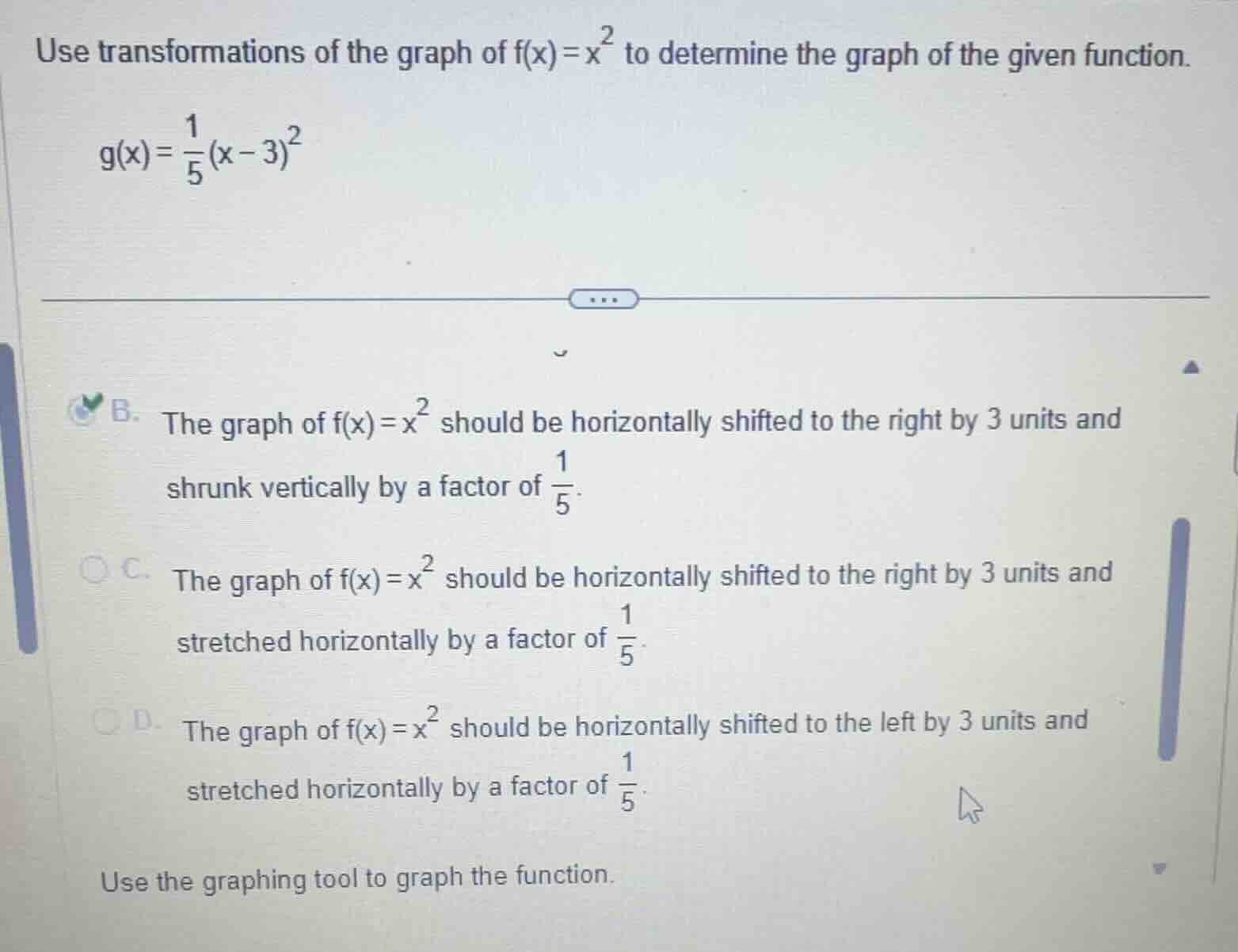 use transformations of the graph of $f(x)=x^{2}$ to determine the graph…