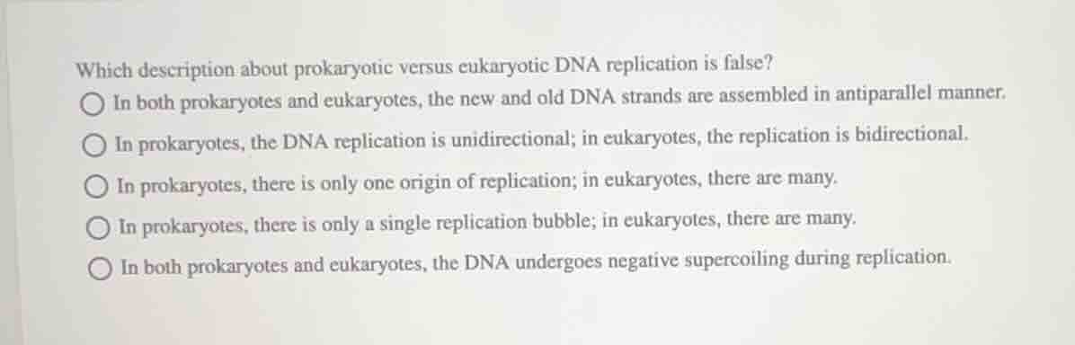 which description about prokaryotic versus eukaryotic dna replication i…