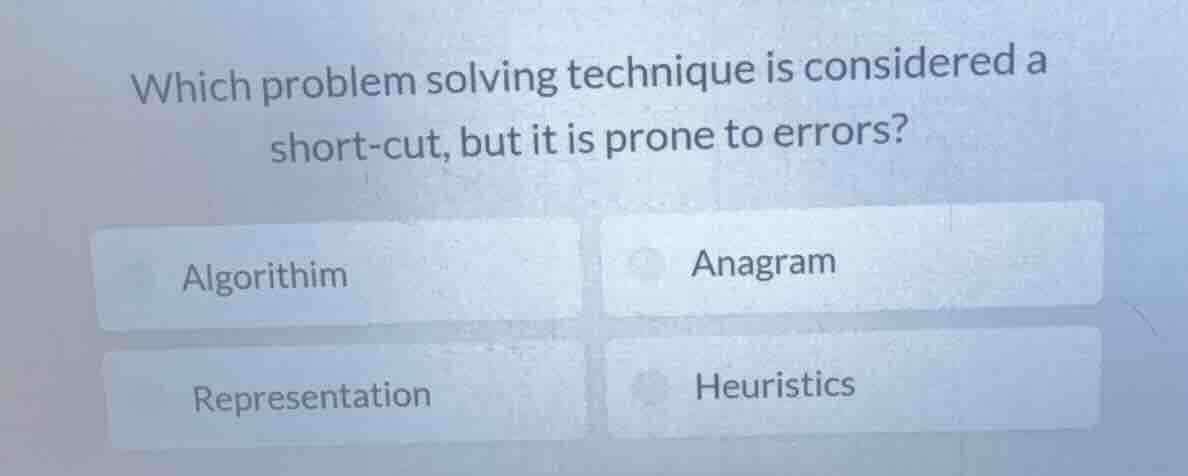 which problem solving technique is considered a short - cut, but it is …