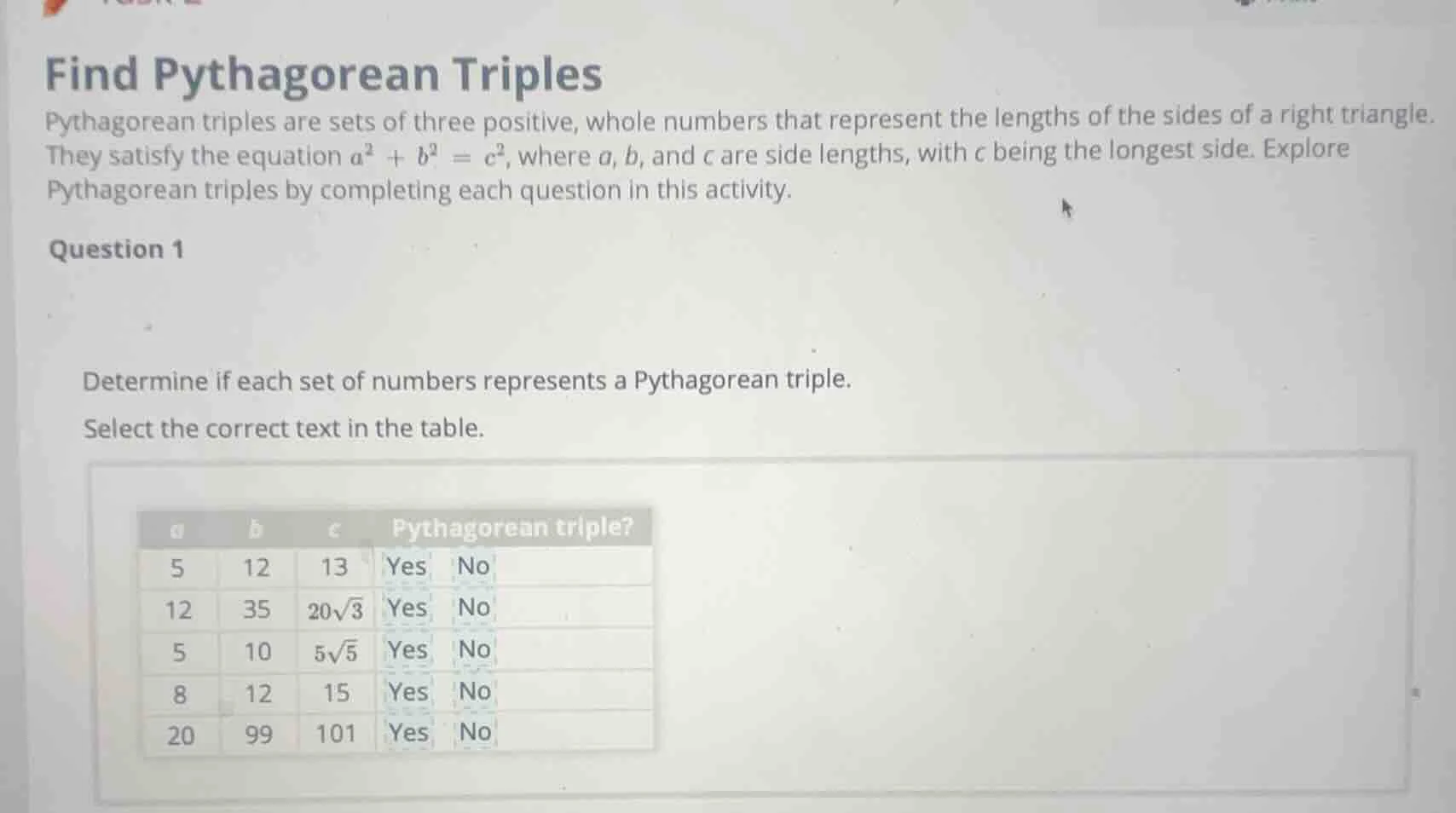 find pythagorean triples pythagorean triples are sets of three positive…