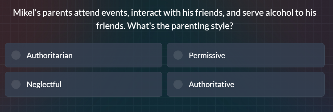 mikels parents attend events, interact with his friends, and serve alco…
