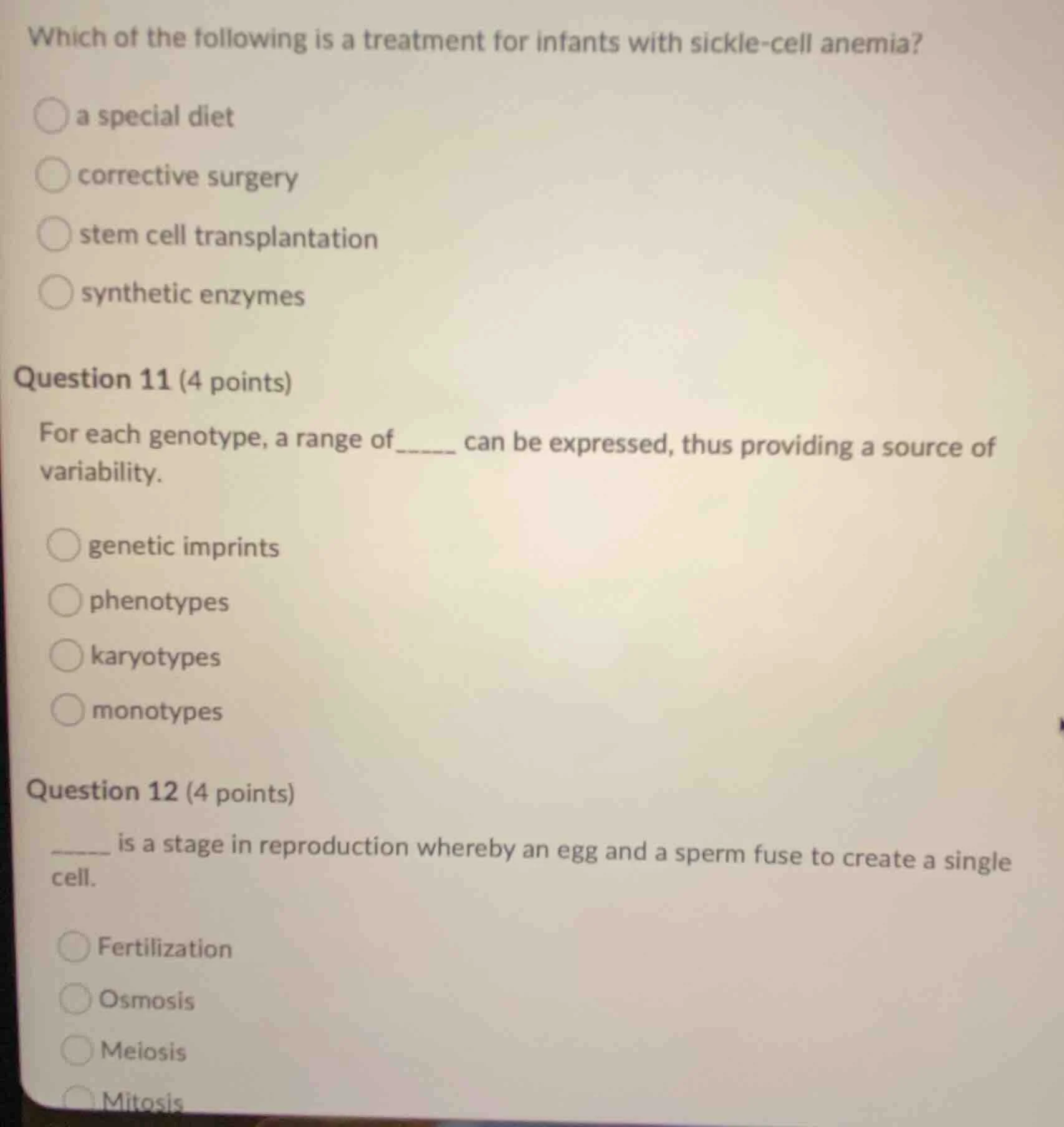 which of the following is a treatment for infants with sickle - cell an…