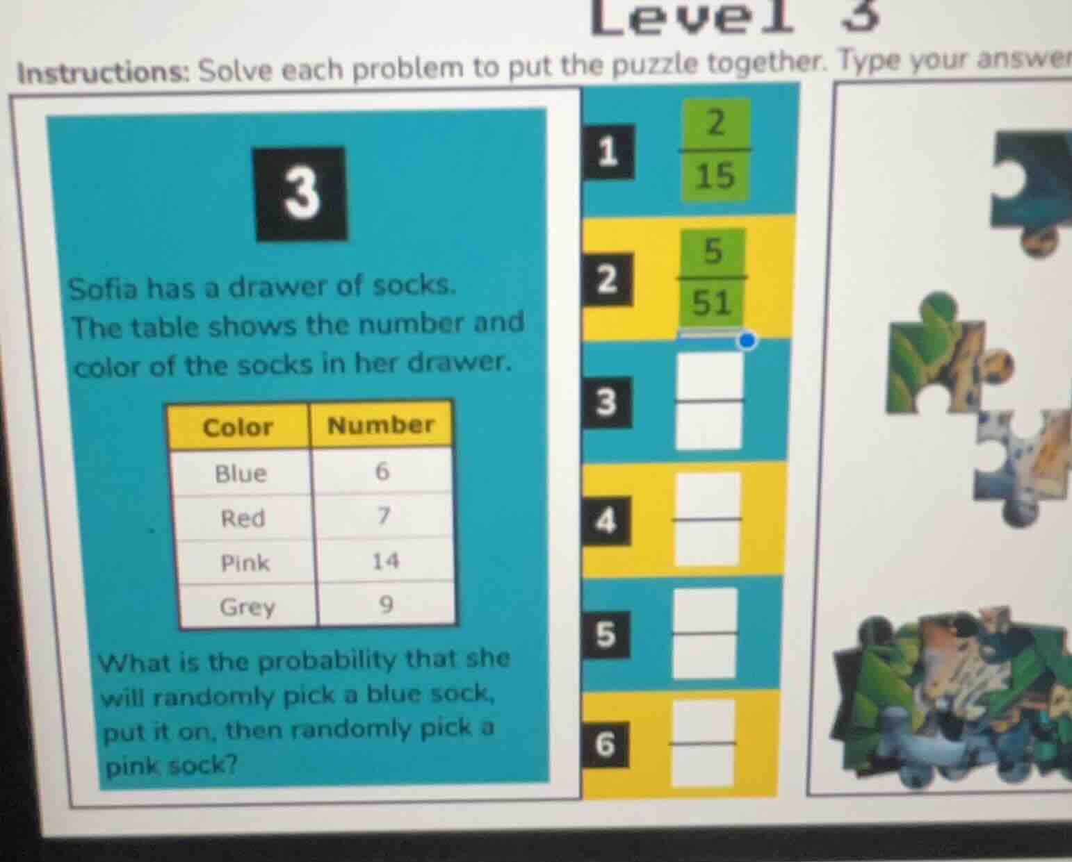 instructions: solve each problem to put the puzzle together. type your …