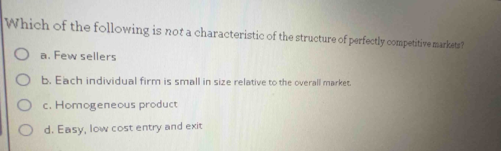 which of the following is not a characteristic of the structure of perf…