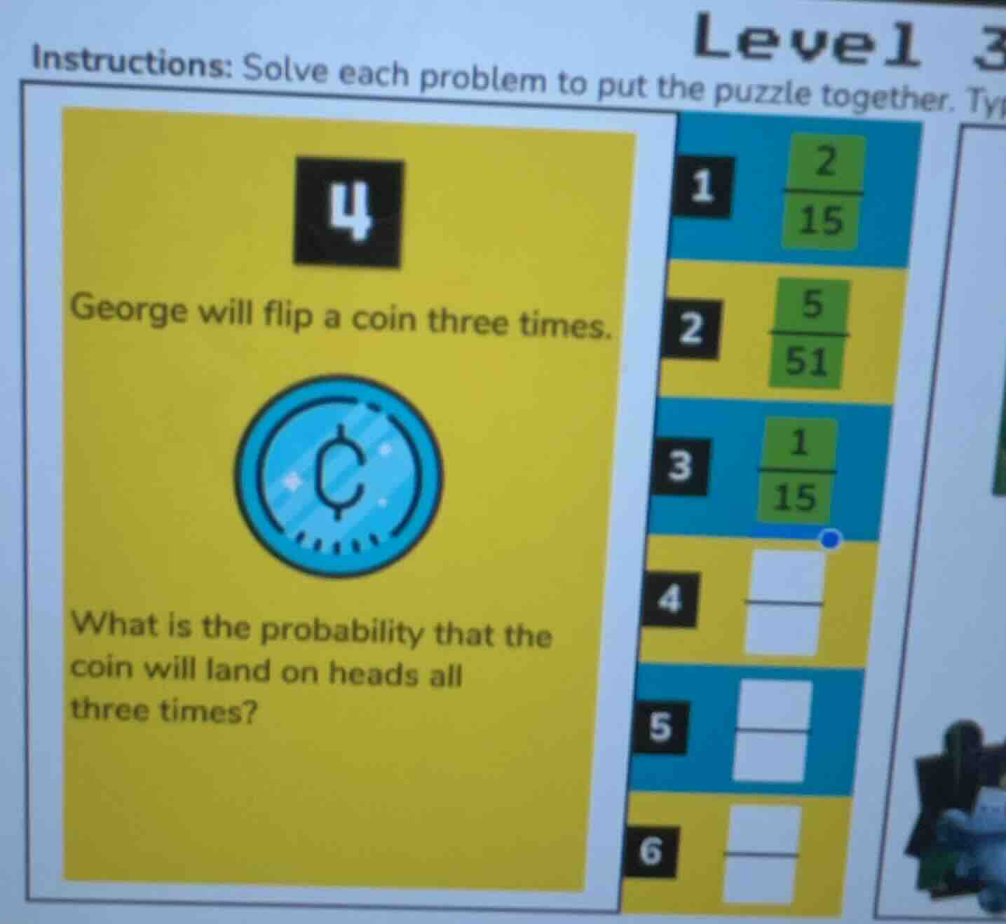 instructions: solve each problem to put the puzzle together. ty george …