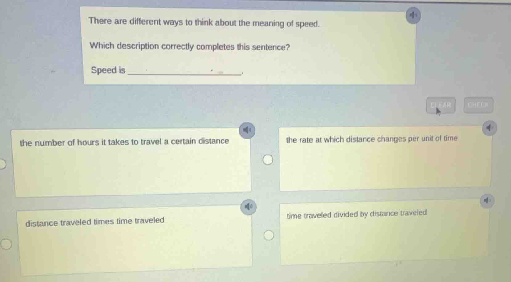 there are different ways to think about the meaning of speed. which des…