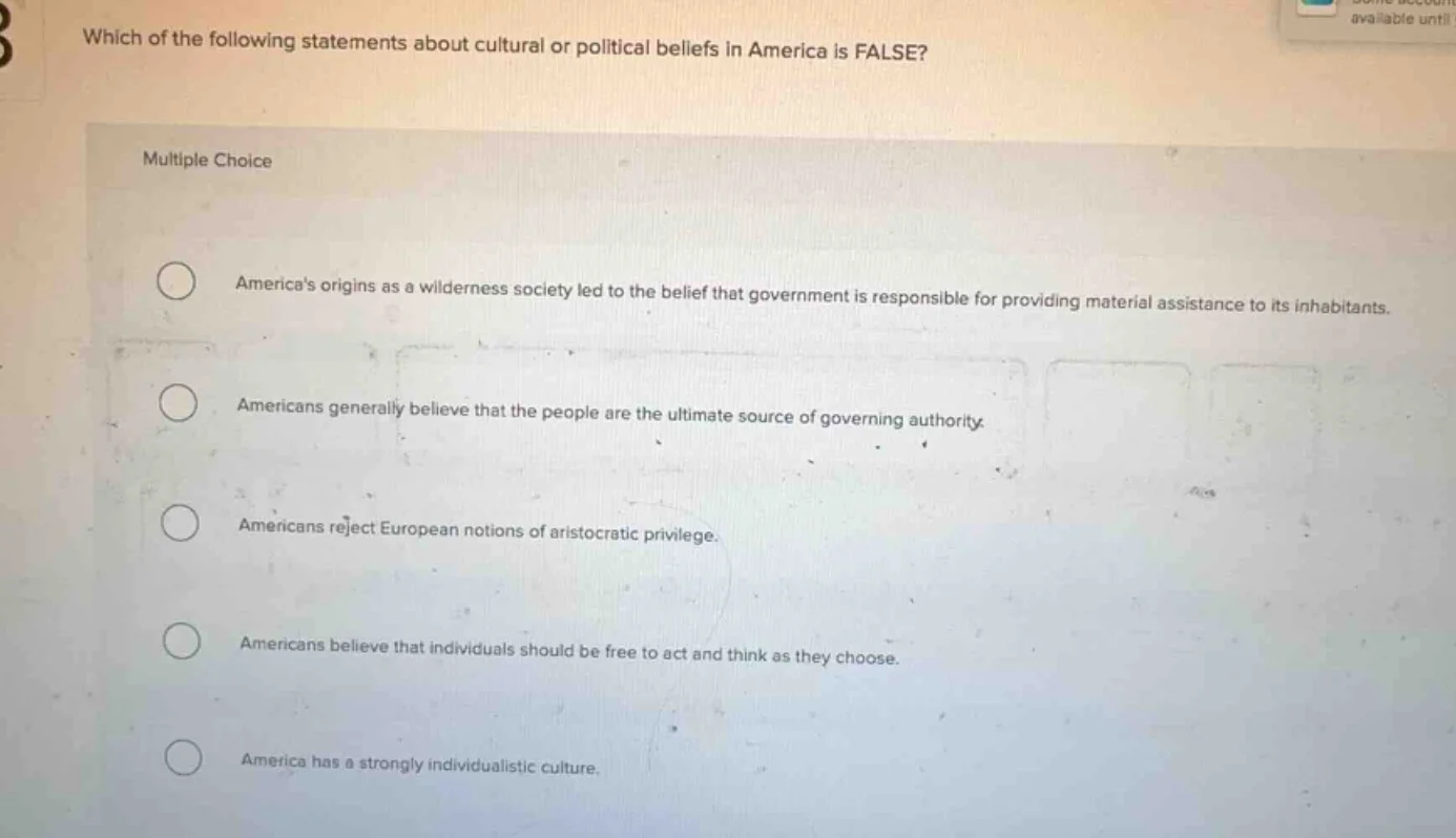 which of the following statements about cultural or political beliefs i…