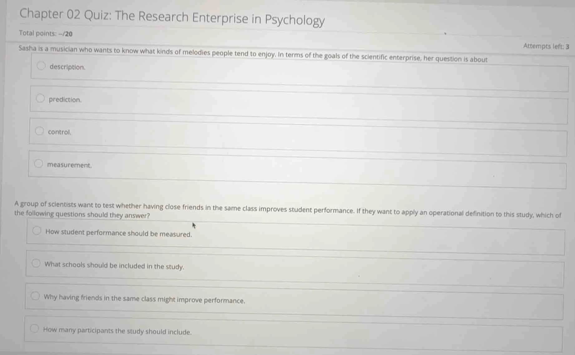 chapter 02 quiz: the research enterprise in psychology total points: --…