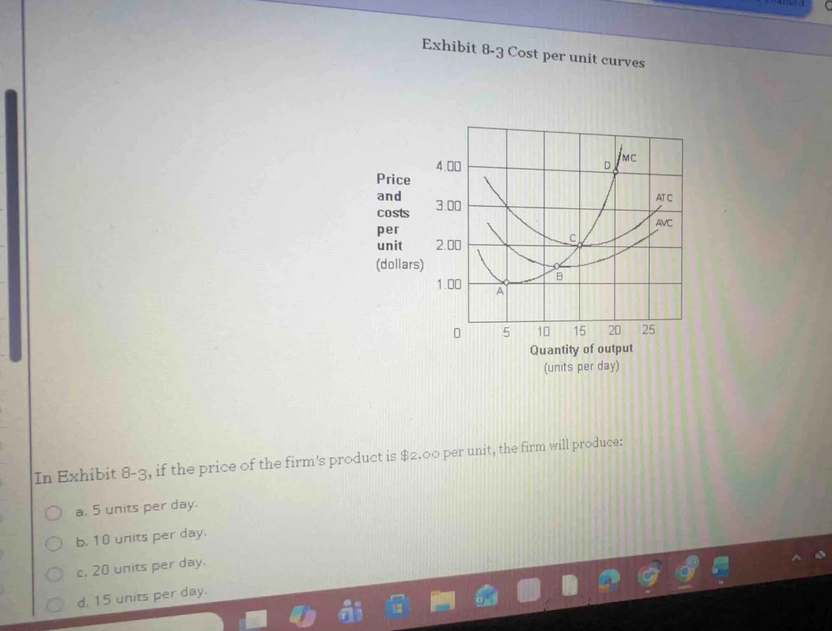 exhibit 8-3 cost per unit curves in exhibit 8-3, if the price of the fi…