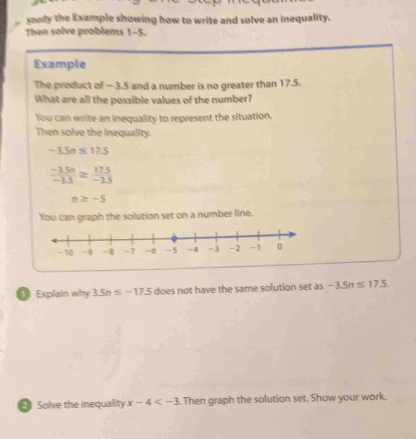 study the example showing how to write and solve an inequality. then so…