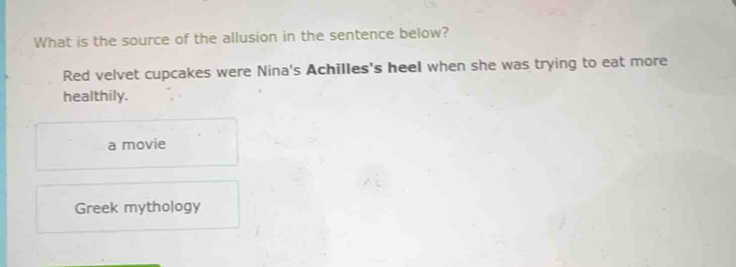what is the source of the allusion in the sentence below? red velvet cu…
