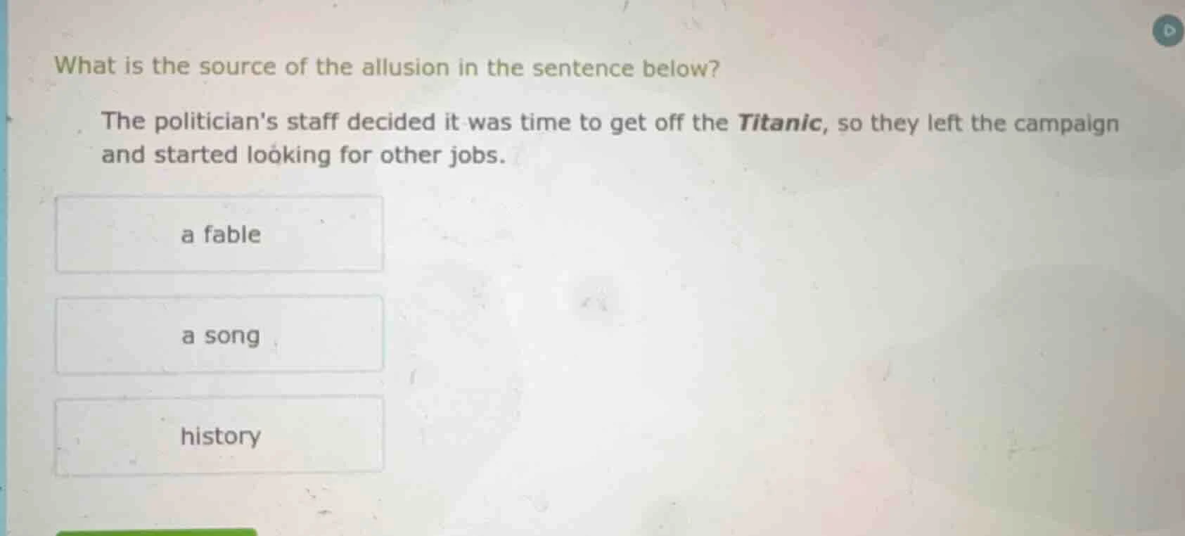 what is the source of the allusion in the sentence below? the politicia…