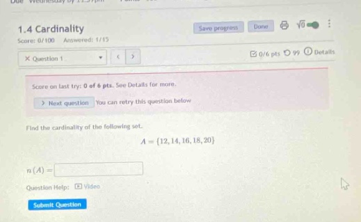 1.4 cardinality score: 0/100 answered: 1/15 question 1 0/6 pts 99 detai…