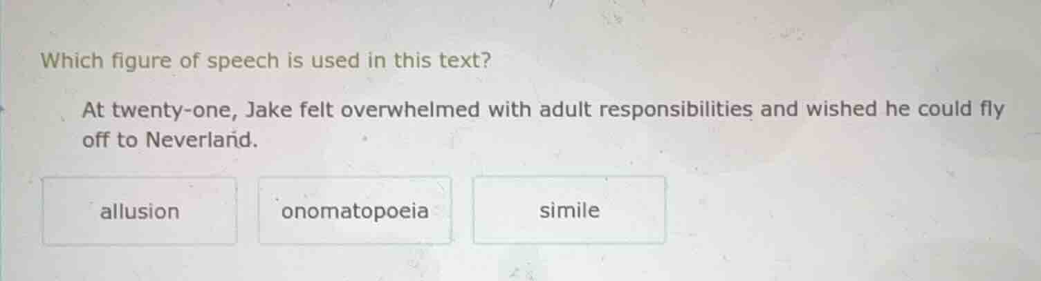 which figure of speech is used in this text? at twenty - one, jake felt…