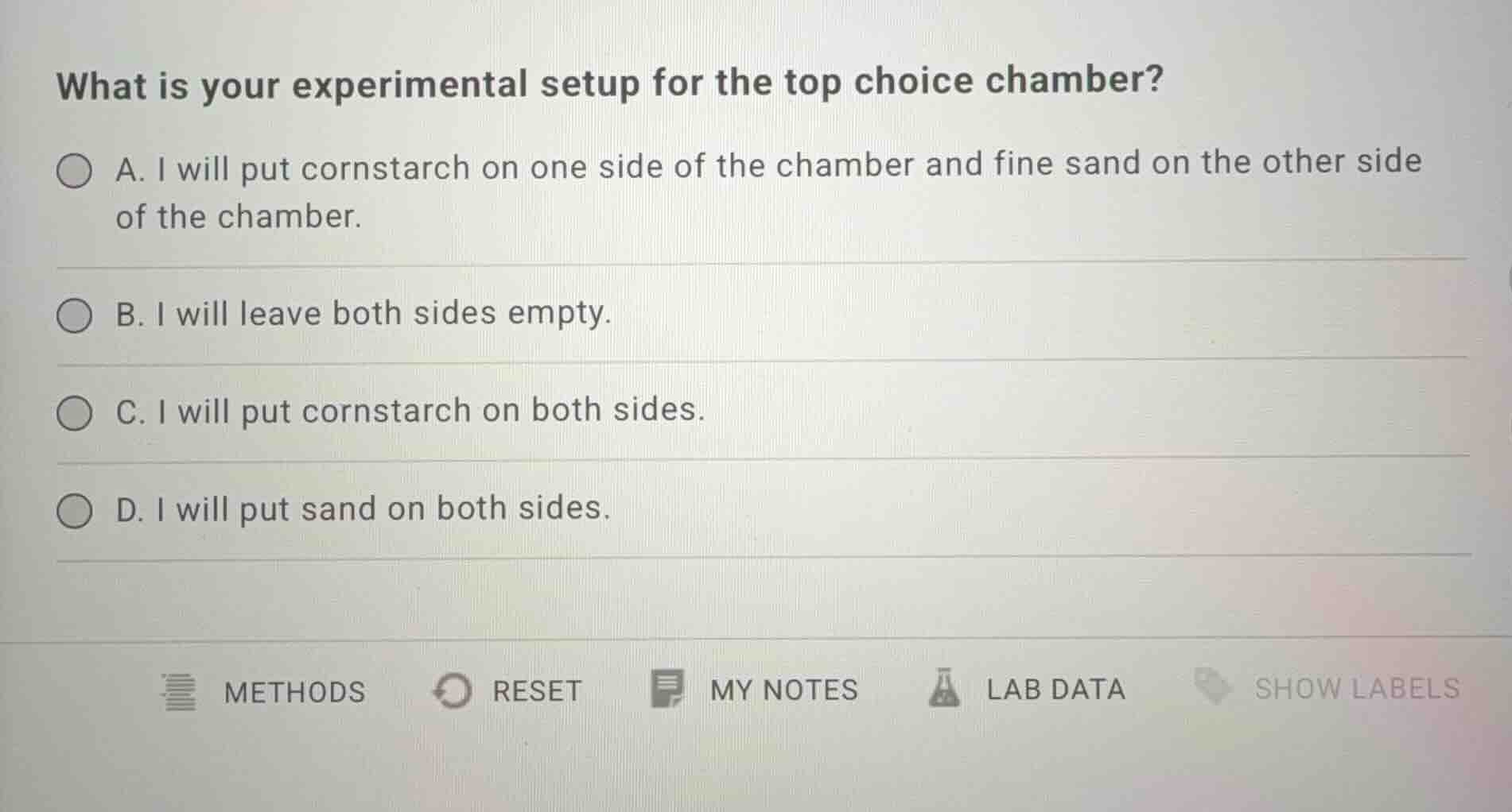 what is your experimental setup for the top choice chamber? a. i will p…
