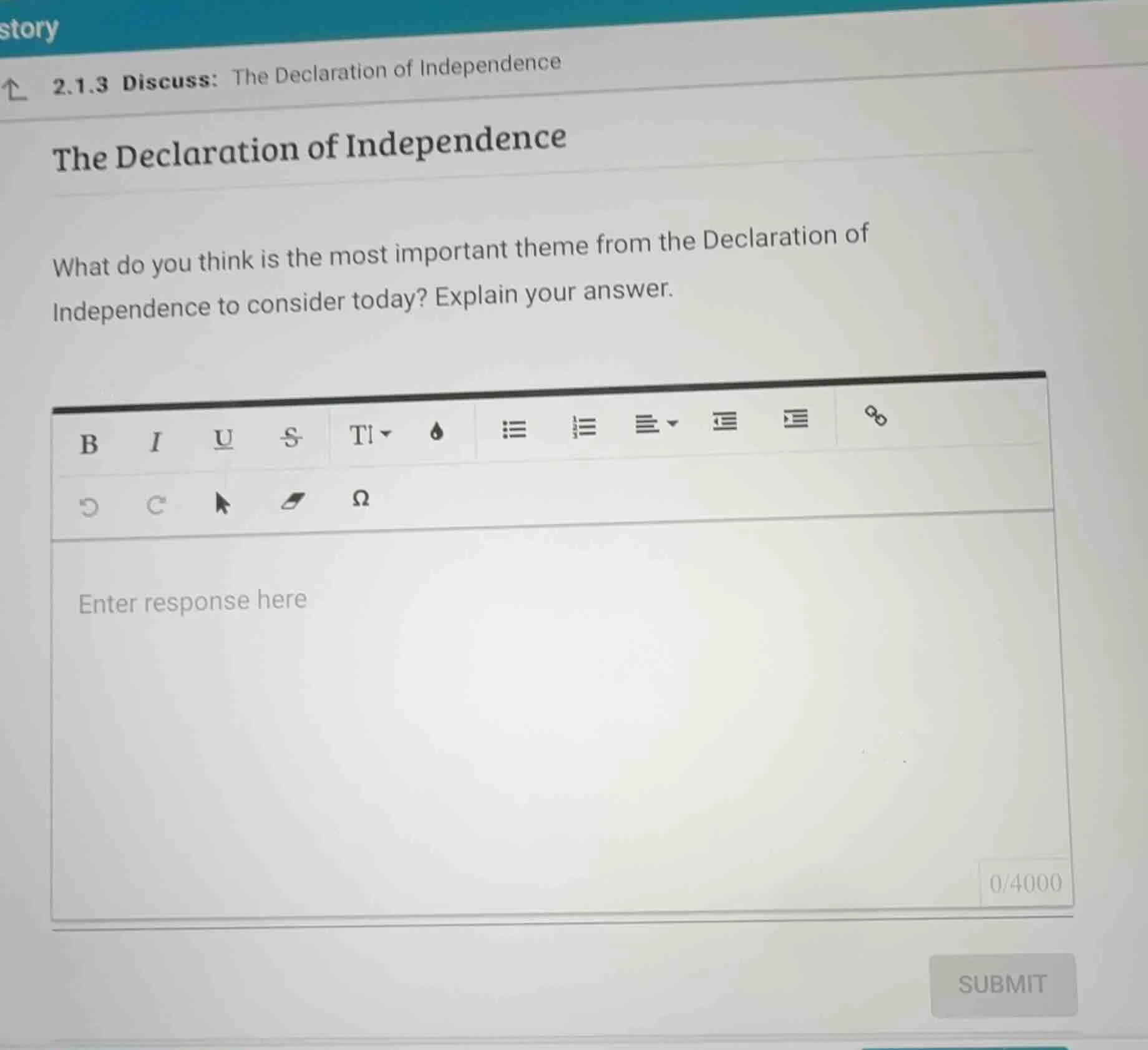 2.1.3 discuss: the declaration of independence the declaration of indep…