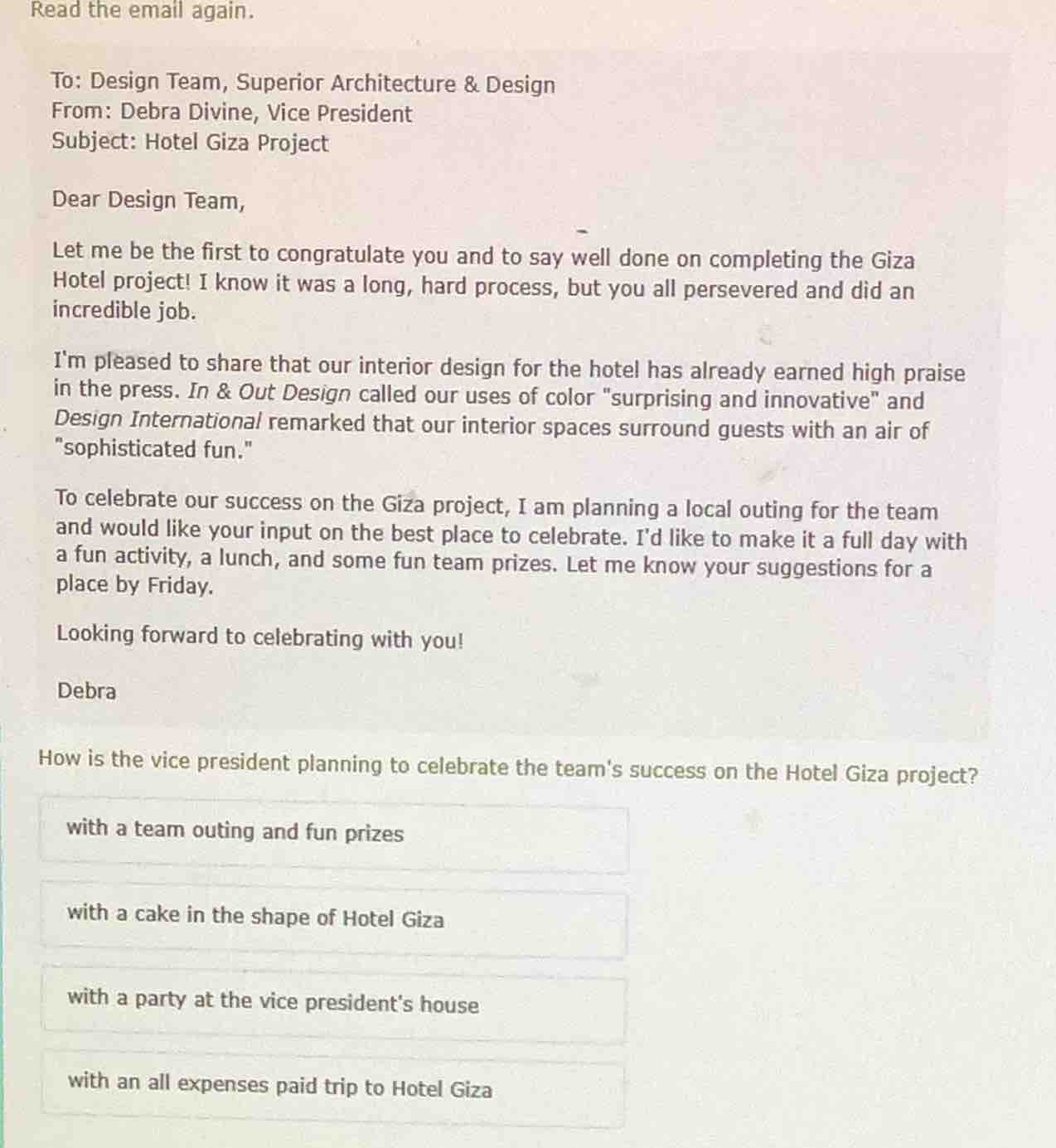 read the email again. to: design team, superior architecture & design f…