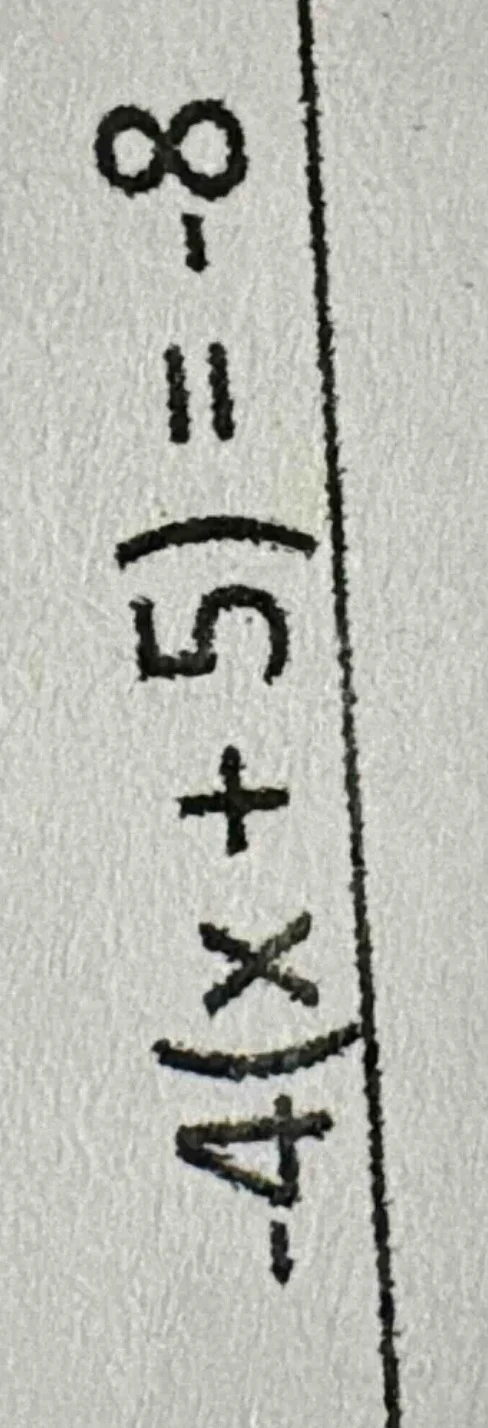 -4(x + 5) = -8