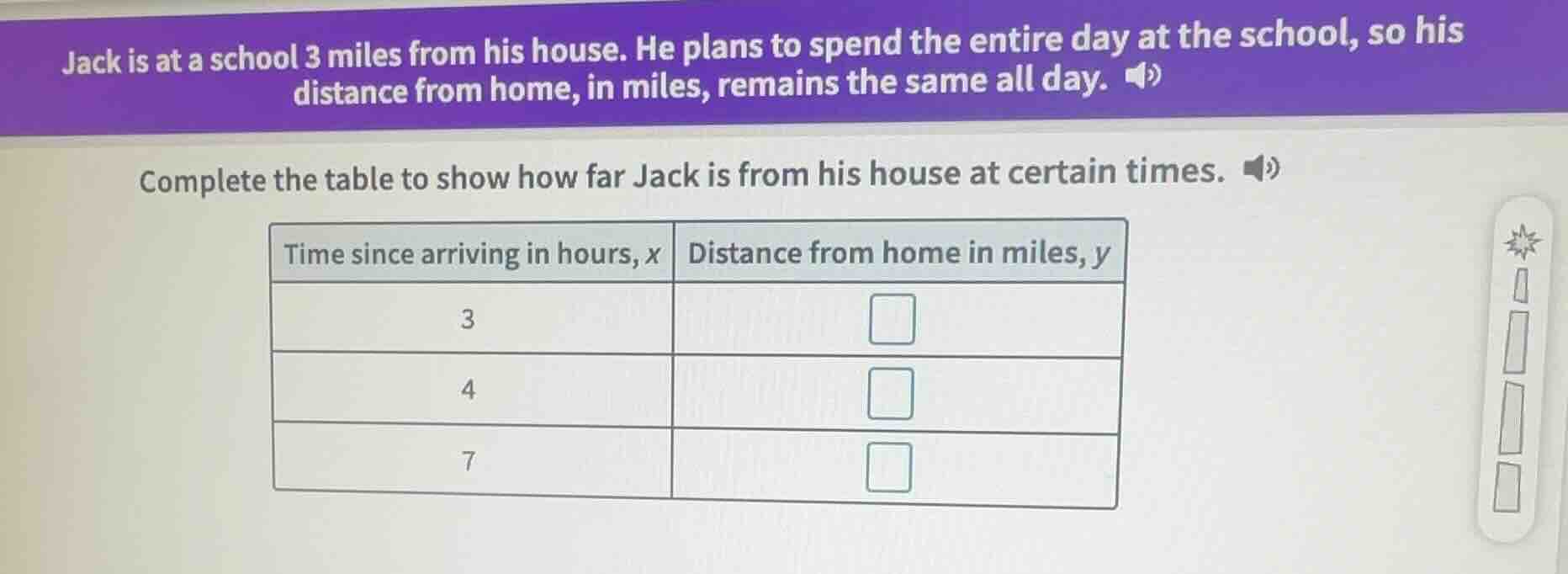 jack is at a school 3 miles from his house. he plans to spend the entir…