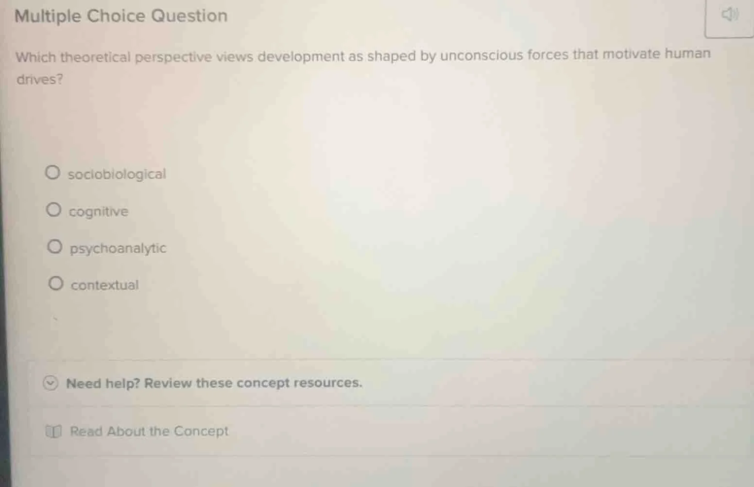 multiple choice question which theoretical perspective views developmen…