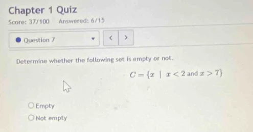 chapter 1 quiz score: 37/100 answered: 6/15 question 7 determine whethe…