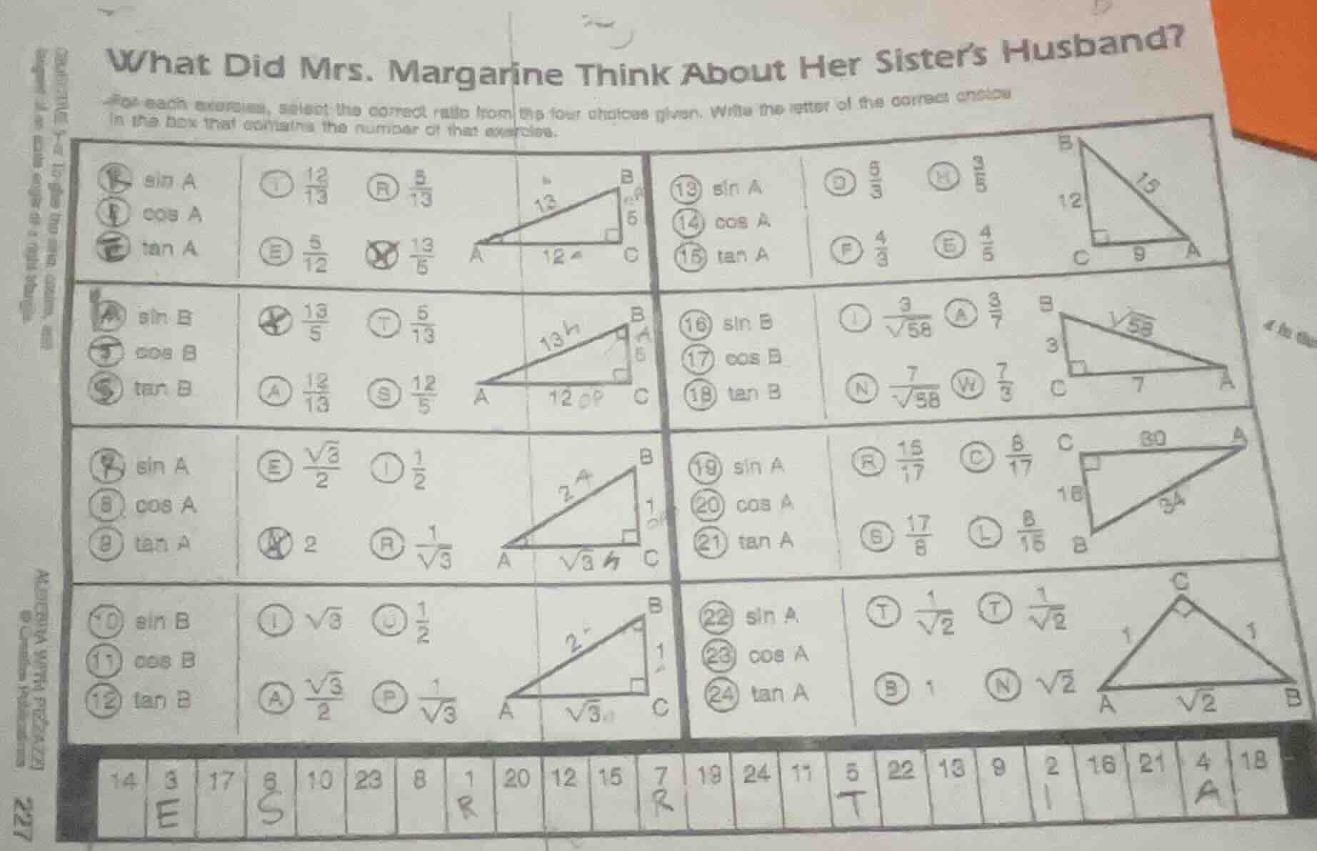 what did mrs. margarine think about her sister’s husband? for each exer…
