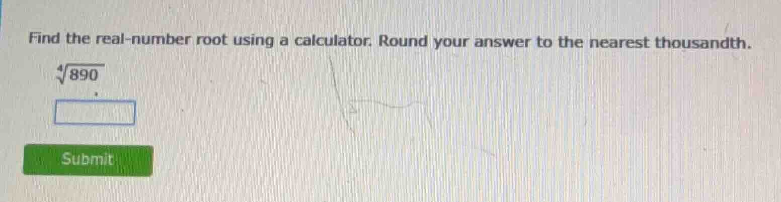 find the real - number root using a calculator. round your answer to th…
