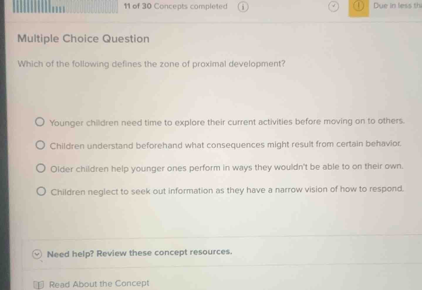 multiple choice question which of the following defines the zone of pro…