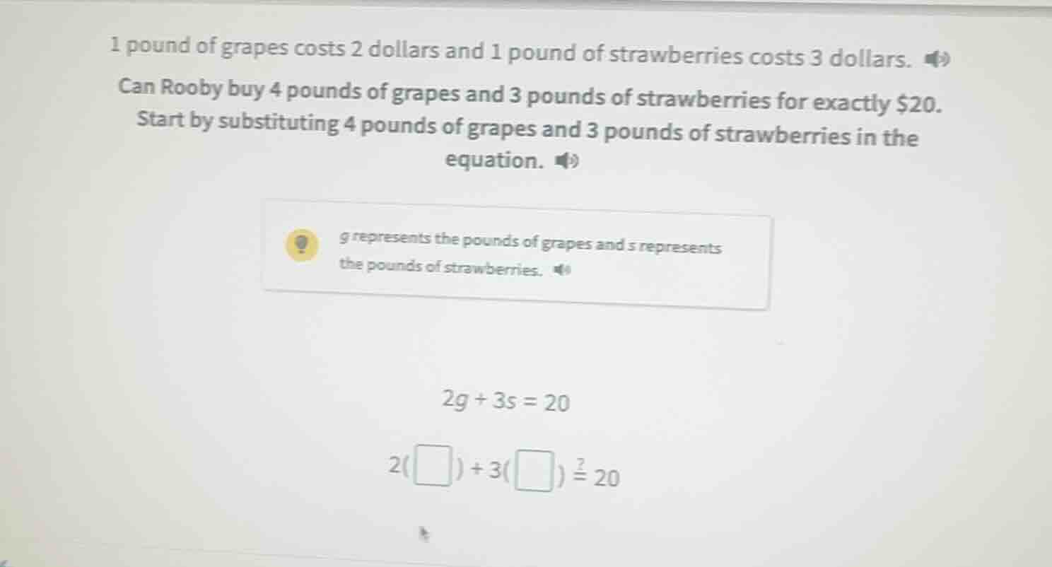 1 pound of grapes costs 2 dollars and 1 pound of strawberries costs 3 d…